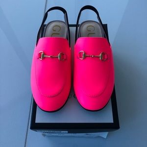 Gucci Fluorescent Fuchsia Pink Toddler Princetown